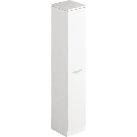 Étagère à chaussures en bois blanc avec une porte et 6 étagères cm h182x36x38