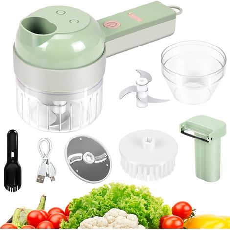 Coupe-légumes électrique multifonctionnel 4 en 1, coupe-ail, hachoir à ail, mélangeur et trancheuse. (1/5)