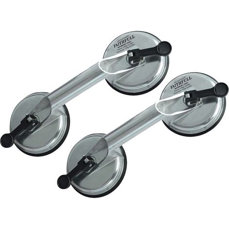 Faithfull FAISUCPAD2P Double Pad Aluminium Pro Suction Lifter - Pack of 2