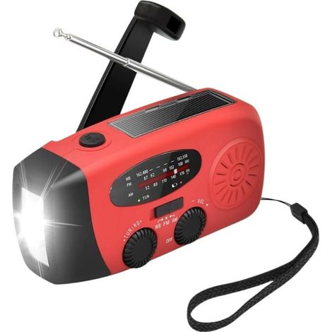 Radio Stonego 2000 mAh Rojo - Radio de Emergencia (1/4)