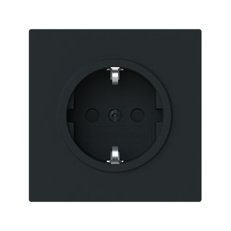 Busch-Jaeger Insert de prise de courant SCHUKO® Safety+ avec bornes à vis noir mat - Busch-art linear® (23 EUCB-45M), 2CKA002013A5508