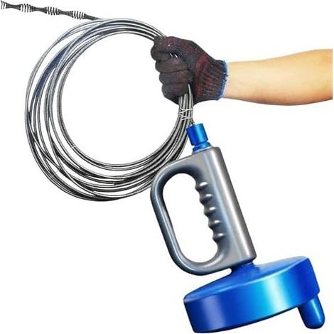 Abflussspirale, Toilettenpömpel, Rohrreiniger – für Waschbecken, Duschen, verstopfte Abflüsse – Haushaltsreinigung 10 Meter (1/5)