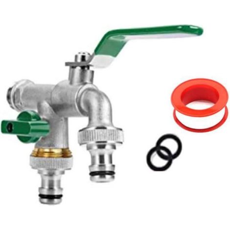 Robinet en laiton cuisine quatre heures six heures double ouverture double commande spray machine à laver vert-MCJ (1/4)