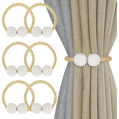Magnetische Gardinenhalter-Sets mit Perlen, Gardinenkordelbefestigungen, Duschvorhanghaltern, für die Dekoration von Zuhause, Büro und Hotel.