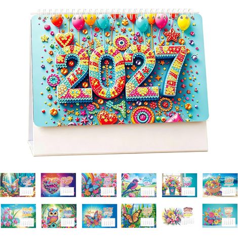 Calendrier 2026, peinture diamant, décoration de table de Noël, Père Noël, calendrier de table à poser, support pour cadeau 2026 (1/5)