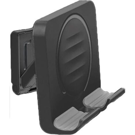 Support de téléphone de douche - Réglable avec coussinet adhésif, convient pour la salle de bain et la cuisine - 1 pièce, noir (1/4)