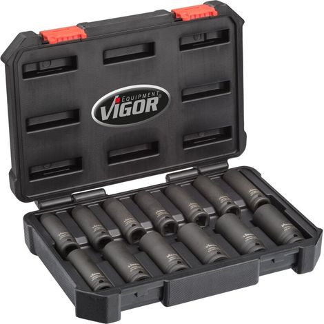 VIGOR Kraft-Steckschlüssel-Einsatz Sortiment, lang V5550L Vierkant hohl 12,5 m