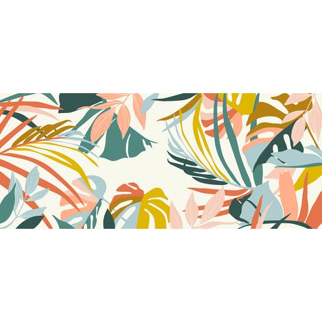 Papier peint panoramique - Feuilles Tropicales - 130 cm x 55 cm (1/2)