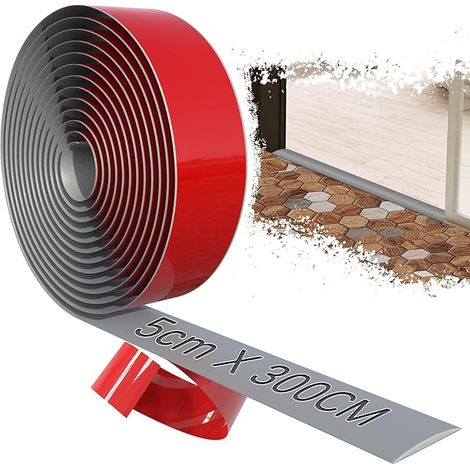 300cmx5cm Barre de Seuil Adhesive Gris Porte Adhesif Autoadhésive Large PVC Bande Transition pour Couvrir Les Espaces Entre Carrelage Parquet Sol Tapis (1/5)