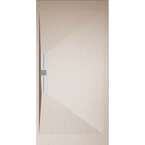 Plato de ducha pizarra EDIS crema  90x200 cm rejilla acero inox.