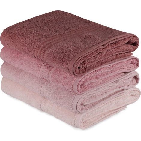 Set aus 4 Badetüchern - 70 x 140 cm - Puder