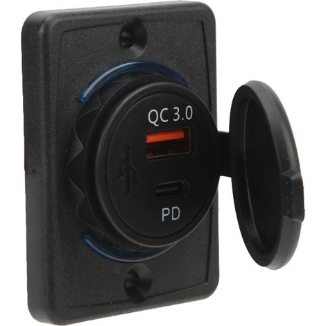 Chargeur Voiture 18W PD Rapide avec Ports QC3.0 et USB - Compatible 12‑24V pour Auto, Camping‑Car et Équipements Électriques (1/5)
