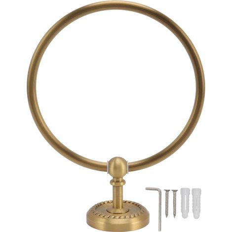 Anillo para toallas de estilo antiguo fabricado en latón y acero inoxidable de alta resistencia, duradero y resistente a la corrosión, para el baño. (1/5)