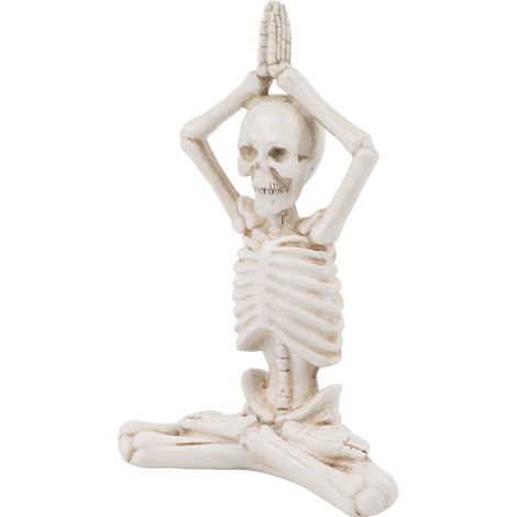 Figurines de squelettes sculptées avec précision, indécolorables, réalistes pour décoration Halloween, ambiance effrayante, accessoire maison hantée, position Padmasana