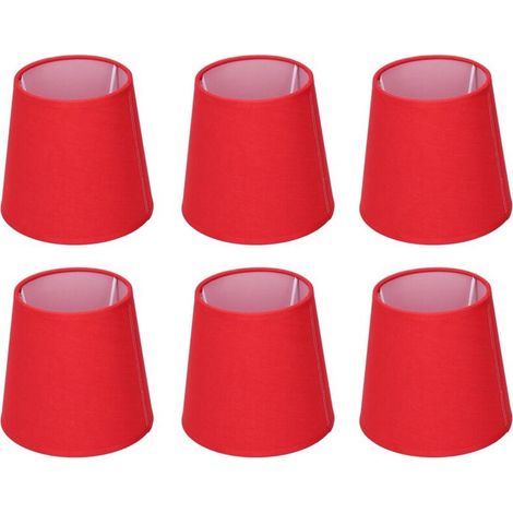 Moderner, schlichter Stofflampenschirm, 6-teilig, mit Aufhängefolie innen, Lampenschirmabdeckung für E14-Lampen (1/4)
