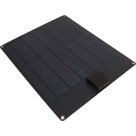 20-W-5-V/12-V-Monokristallines Solarmodul mit zwei Ausgängen, Stromgenerator und Batterieladegerät für Auto, Boot, Anhänger und Wohnmobil, Schwarz (1/5)