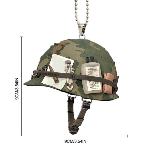 Suspension de Noël Casque Vétéran Ornement Arbre de Noël Déco Rétroviseur Auto Porte-Bonheur Cadeau Festif (1/5)