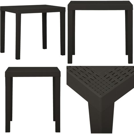 Tavolo da Giardino Antracite 79x65x72 cm in Plastica - Tavolo da pranzo all'aperto - Tavolo da esterno
