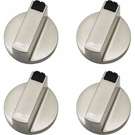 Gasherdknopf - Set mit 4 6-mm-Metall-Bedienknöpfen für Backofen und Herd