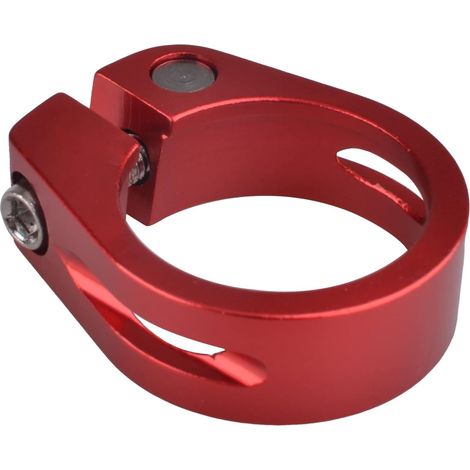 Collier de Selle de Vélo en Alliage d'Aluminium Collier de Serrage VTT Antivol pour Tige de Selle 25,4 mm 28,6 mm 31,8 mm 34,9 mm (01 Rouge, 34,9 mm) (1/5)