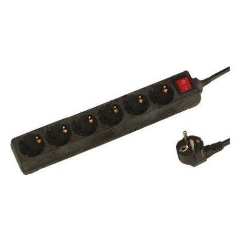Base multipla nera con 6 prese e interruttore 1,5 m di cavo GSC 0000031
