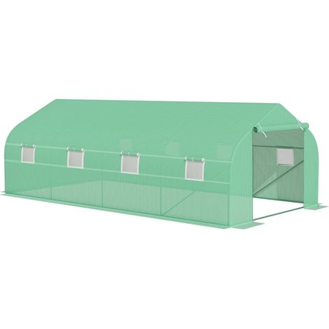 Polytunnel Greenhouse with Windows and Door, Walk in Greenhouse for Garden, Backyard (6 x 3 M)