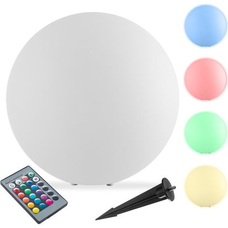 1 x Lampe boule LED, 12 W, 40 cm, télécommande RGB 16 couleurs, IP44, pour jardin, terrasse et balcon