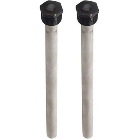 Paquet de 2 tiges d'anode RV pour chauffe-eau, filetage NPT 3/4 ", sûr à utiliser, antirouille, matériau magnésium, argent