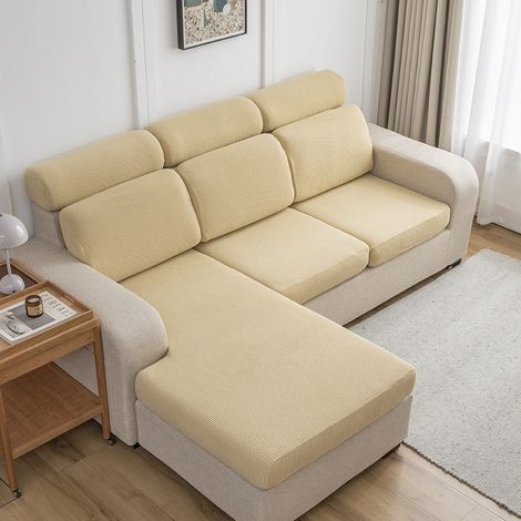 Funda de almohada elástica con estampado de piñas, gruesa y antideslizante (90–100 × 150–190 cm, color champán). (1/5)