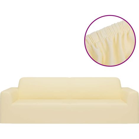 Maison Exclusive - Fodera Elasticizzata Divano 3 Posti in Jersey Poliestere Crema (1/5)