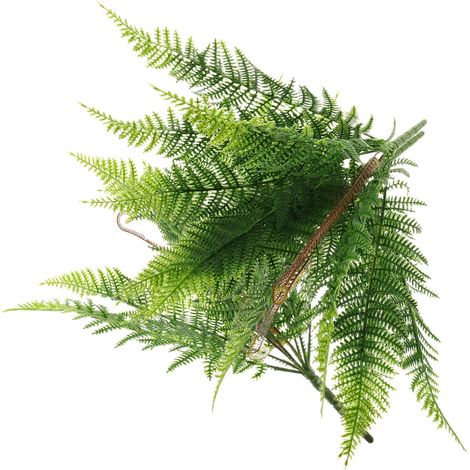 Set of 2 Artificial Persian Fern Plants, 50cm, 9 Durable Plastic Heads, Natural Indoor Decor, Wedding, Office and Home Decorations, Fern Stems (1/5)