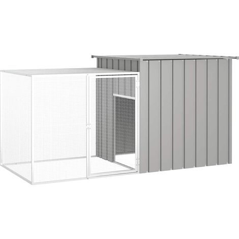 Gabbia per polli 200 x 91 x 100 cm acciaio zincato grigio 020041656