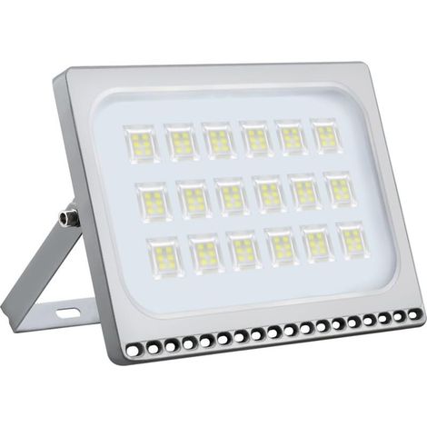 Projecteur LED 100W, LED Projecteur 6000LM [Ultra-Mince] Blanc Froid 6000K, LED Exterieur IP65, Spot Projecteur pour Jardin/Stade/Garage/Entrepôt/Magasin/Atelier/Dépôt [Classe énergétique F]- (1/5)