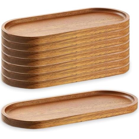 Oval Wooden Serving Trays 29x10.5cm Dessert Snack Bread Fruit Appetizer (1/5)