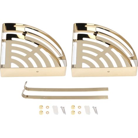 Étagères de douche d'angle, organisateurs muraux de salle de bains en acier inoxydable, étagère de rangement triangulaire pour toilettes, dortoir, cuisine, Double couche. (1/5)