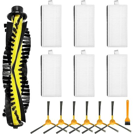 FOREHILL Kit accessoires pour Tesvor X500, X500 Pro, M1, M2, pour Neatsvor X500 pices de Rechange pour aspirateur Robot, 1 Brosse Rouleau, 6 filtres, 6 brosses latrales, 1 Brosse de Nettoyage (1/5)