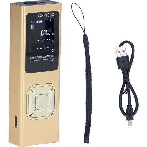 100M Distance Meter Ultra-Thin Portable Electronic Distance Measuring Device with USB Charging Cable and User Manual (1/5)