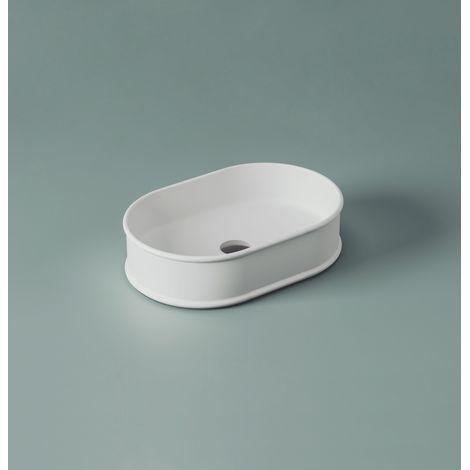 Lavabo Atelier appoggio 60x40 cm ovale in ceramica bianco lucido (1/2)