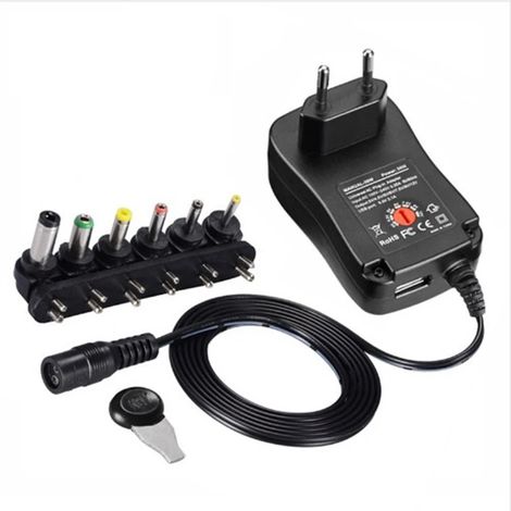 Adaptateur électrique 3-12V 30W – Alimentation réglable 2A – Protection contre surcharges et court-circuit – Prise UE – Cordon 1,2m