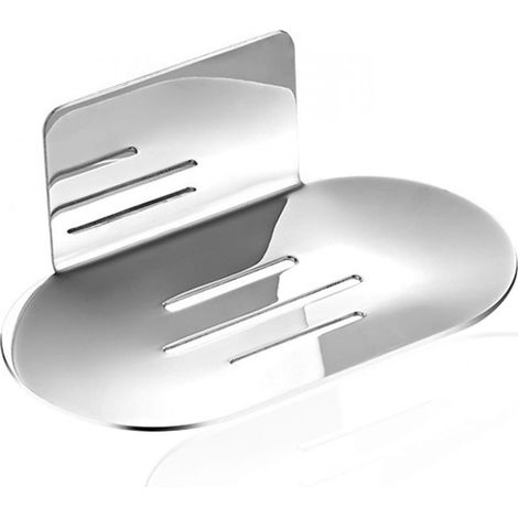 Wall-mounted soap dish in chrome-plated stainless steel – Moisture-resistant, sleek design, 1 piece – For bathroom, shower and kitchen (1/5)