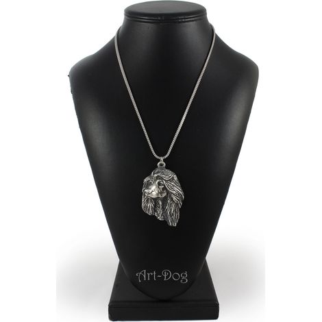 Levriero afgano I - collana con ciondolo a forma di cane su catena d'argento, gioiello unico di Art-Dog (1/5)