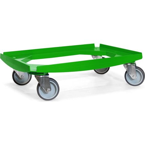 Chariot à roulettes - MESO - Plateau ABS vert - 600x400 - 4 roues TPR 100mm - 250kg
