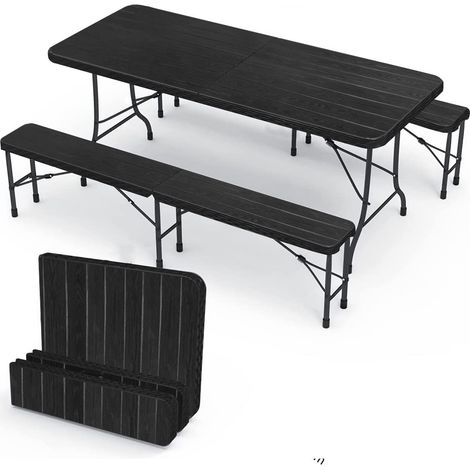 Bolli – Table pliante 181x75.5cm pour 8 personnes – Surface imperméable et résistante – Pliable et portable – Idéale pour camping et pique-nique