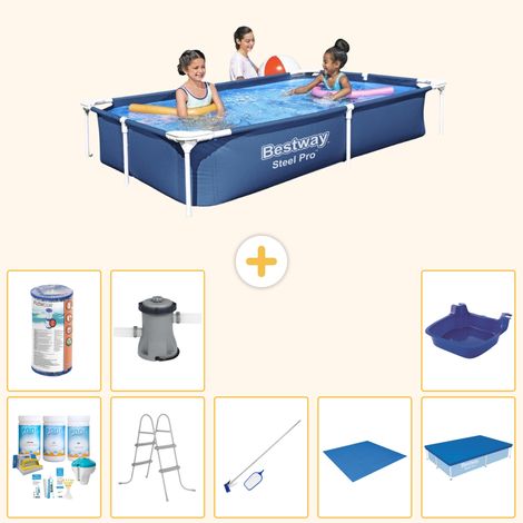 Bestway Bestway Steel Pro Rectangulaire - 221x150x43 cm - 9-pièces S21519 (1/5)