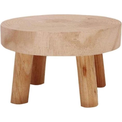 Support de plante d'intérieur en bois Mini support de pot de fleurs tabouret en bois support de pot de fleurs en bois (1/5)