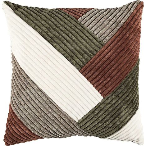 Coussin Déco Côtelé "Patchwork" 40x40cm Multicolore (1/3)