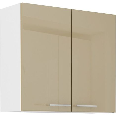 Küche Hängeschrank 80 Lara Cappuccino Hochglanz Küchenzeile Küchenblock (1/4)