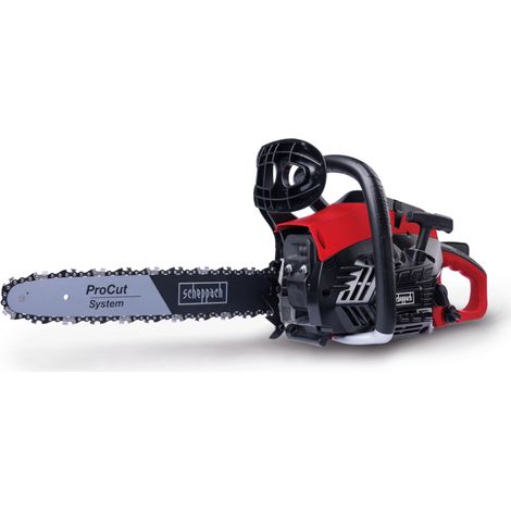 Scheppach Tronçonneuse à essence PCS38 - Moteur à essence 2 temps de 37,2 cm³ - 1,8 CV - Longueur de guide-chaîne 14"/35 cm - Lubrification automatique de la chaîne (1/5)