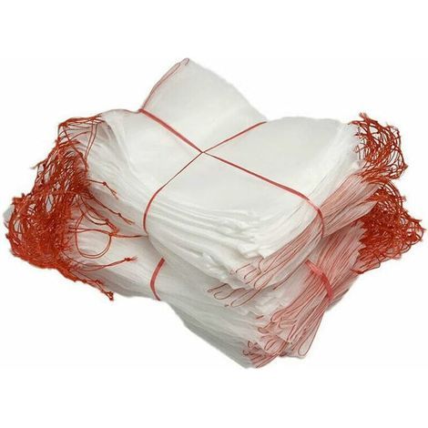 100er-Pack Insektennetze, Nylon-Gartenschutznetze, wiederverwendbare Obst- und Pflanzenschutzbeutel, vogelsichere Traubenbeutel mit Kordelzug, 15 x 25 cm (1/4)