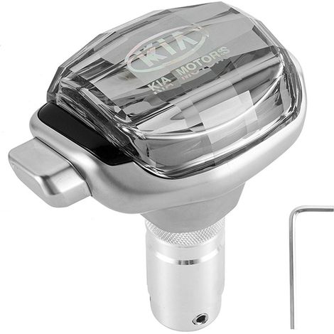 Crystal gear knob for Kia automatic vehicles, individual modification accessory for gear knob/shift lever, silver crystal gear knob for automatic transmission, one piece per pack.